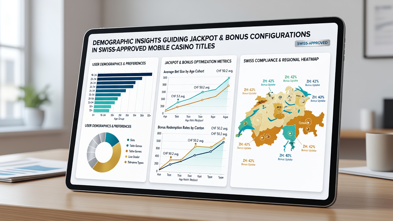 Data visualization of demographic segments influencing Swiss casino bonus and jackpot settings