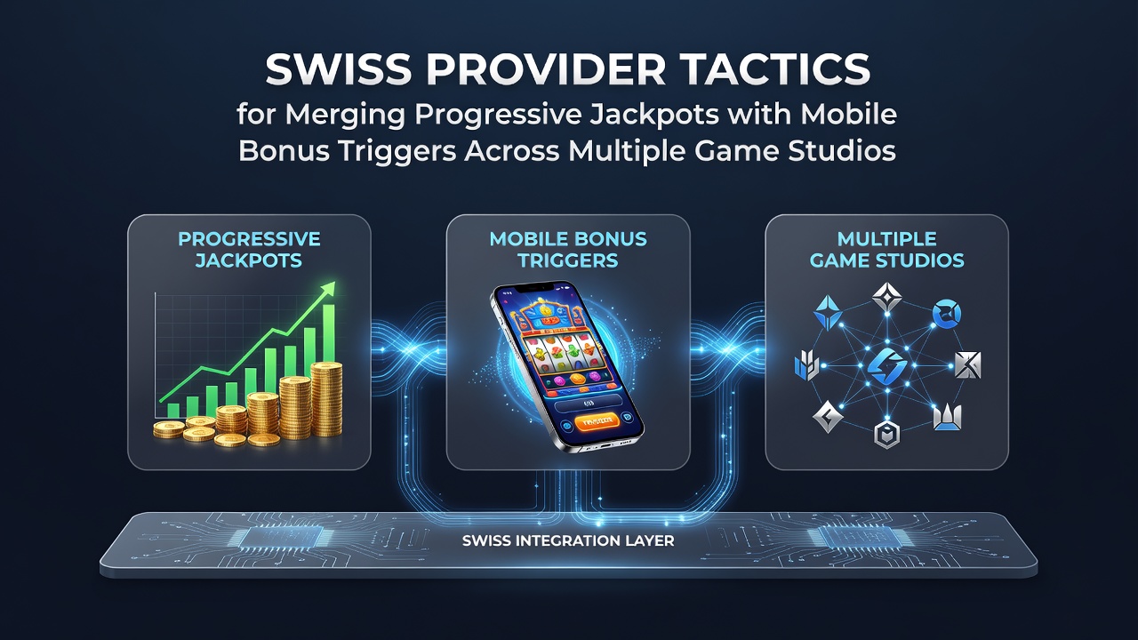 Swiss providers coordinating progressive jackpot pools with mobile bonus systems across game development studios
